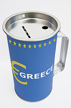 欧盟,象征,希腊,存钱罐,大杯