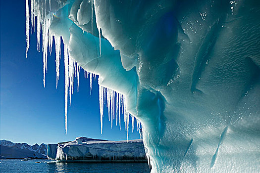 南极,冰柱,融化,冰山,靠近,雷麦瑞海峡