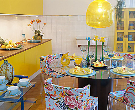 黄色,厨房,瑞典