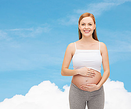 怀孕,母性,高兴,概念,未来,母亲,接触,腹部
