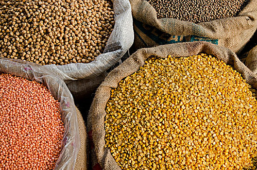 木豆,扁豆,出售,市场,郊区,新德里,印度,亚洲