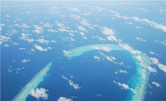 风景,马尔代夫,岛屿,飞机