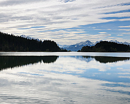 湖,山脉,巴伐利亚,德国