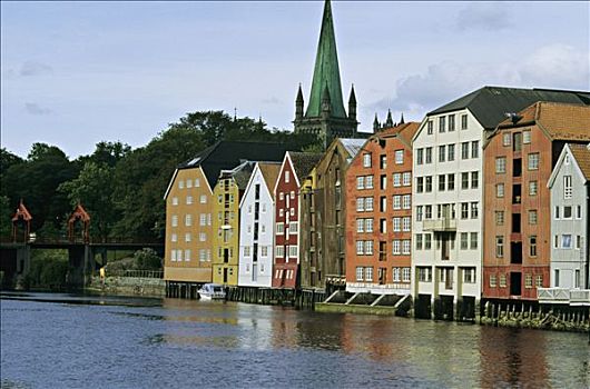 挪威,特隆赫姆,建筑,教堂,背景