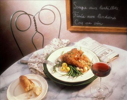 红酒鸡,餐厅桌子