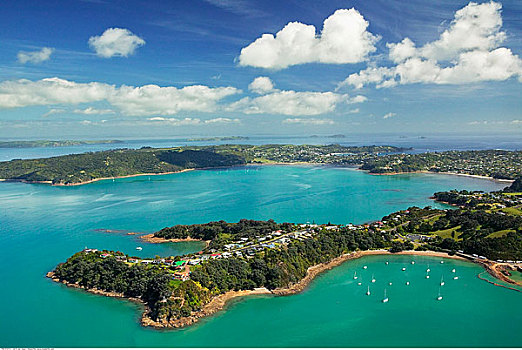 俯视,怀希基岛,新西兰