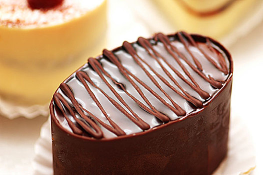 浇料,巧克力蛋糕,椭圆,形状