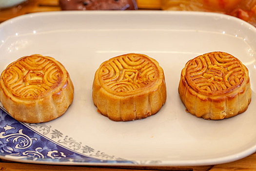 中国传统节日中秋节美食月饼特写