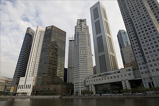 金融区,后面,新加坡河,新加坡,东南亚