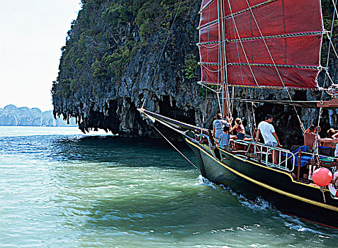 中国帆船,攀牙,湾,泰国