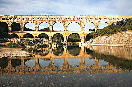 法国,朗格多克-鲁西永大区,加尔桥,水道,世纪,世界遗产