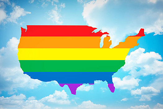 彩虹,旗帜,美国,天空,背景