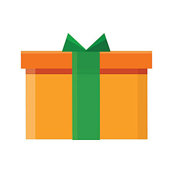 礼盒,矢量,象征,风格,设计,包装,橙色,纸,绿色,丝带,礼物,插画,假日,惊讶,标识,白色背景,背景