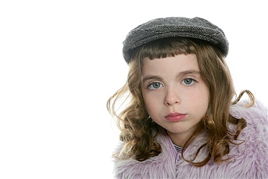 贝雷帽,帽子,女孩,冬天,皮草,头像