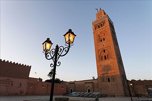 尖塔,库图比亚清真寺,清真寺,玛拉喀什,摩洛哥,非洲