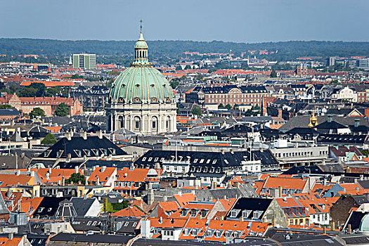 哥本哈根,丹麦,俯视,城市