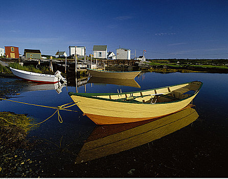 船,水中,蓝色,石头,新斯科舍省,加拿大