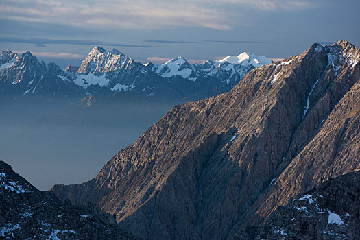 风景,右边,左边,阿尔卑斯山,提洛尔,奥地利
