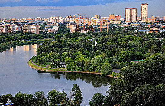 俄罗斯,莫斯科,公园,围绕,城市化
