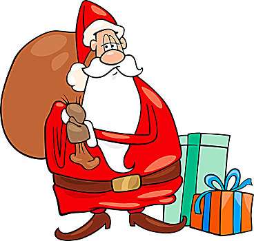 圣诞老人,圣诞节,卡通,插画