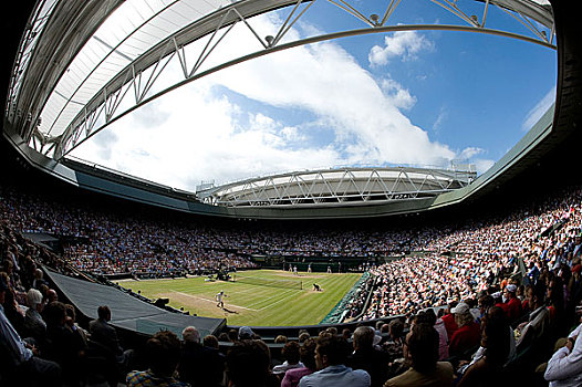 英格兰,伦敦,温布尔登,动作,一个,中心,球场,网球,冠军