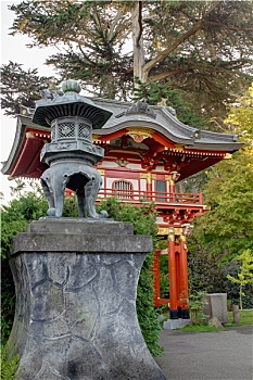 青铜,灯笼,塔,日式庭园