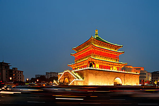 光亮,钟楼,西安,陕西,中国,亚洲
