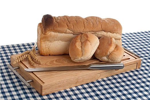 面包片,上面,木板