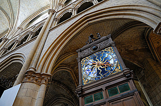 法国,勃艮第,华丽,钟表,大教堂