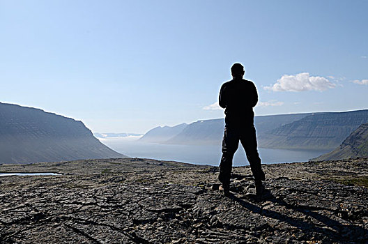 男人,石头,冰岛