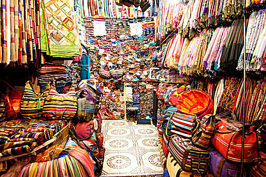 包,毯子,店,露天市场,市场,玛拉喀什,摩洛哥,北非,非洲