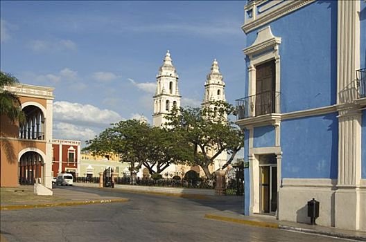 历史,城镇,坎佩切,大教堂,康塞普西翁,省,尤卡坦半岛,墨西哥,世界遗产