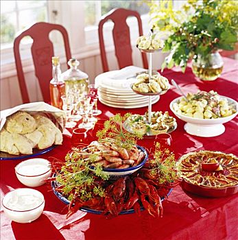 小龙虾,聚会,桌子