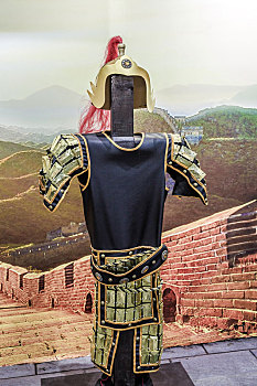 中国河南省汤阴岳飞纪念馆展示的铠甲战衣