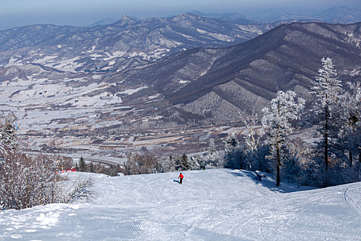 吉林冬天雪地自然景观