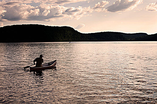 独木舟,湖,安大略省,加拿大