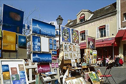 艺术家,艺术品,出售,小丘广场,蒙马特尔,巴黎,法国