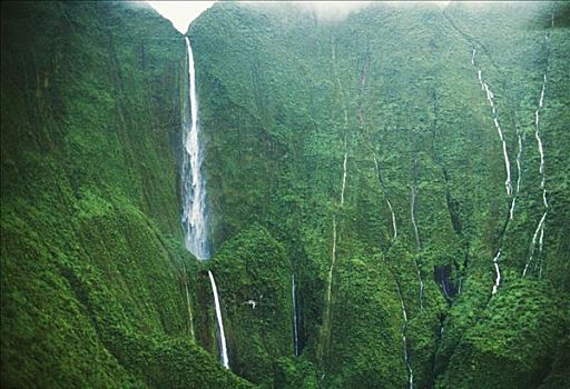 夏威夷,毛伊岛,山谷,瀑布