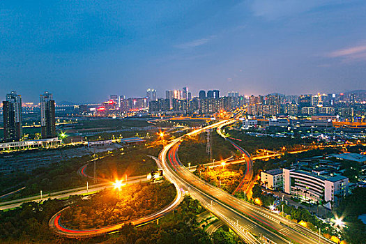 中国广东深圳南山都市夜景