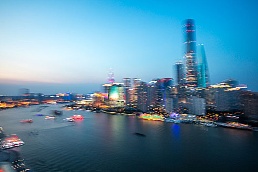 上海,黄浦江,两岸,夜景