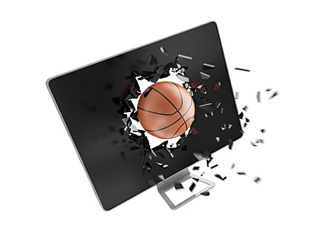 篮球,毁坏,电脑屏幕