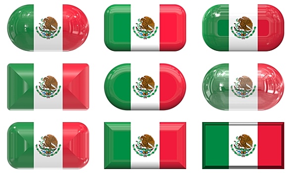 玻璃,扣,旗帜,墨西哥