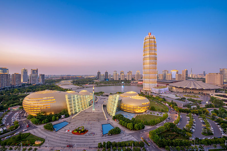 河南省郑州市商务区cbd夜景