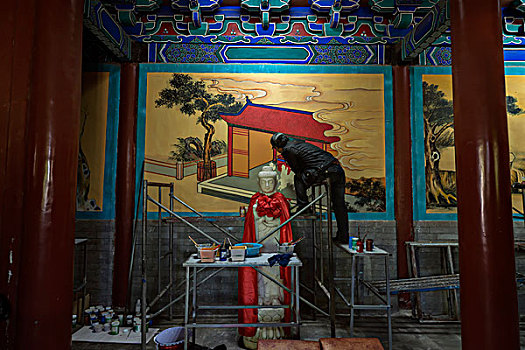 北京房山云居寺手绘壁画