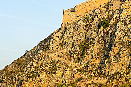 帕拉米蒂,要塞,高处,纳夫普利翁,伯罗奔尼撒半岛,希腊,欧洲