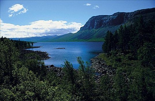 湖,山峦,国家公园,拉普兰,瑞典,斯堪的纳维亚,欧洲