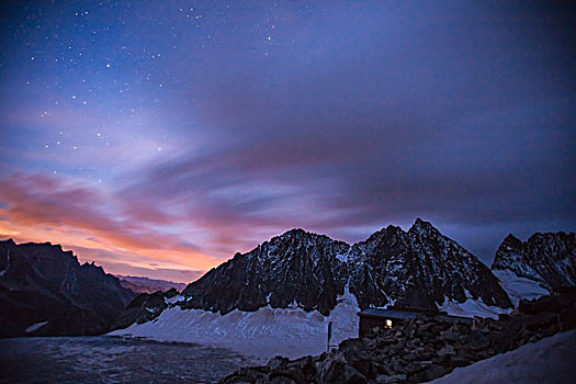 序列,阳光,星,蔽护,冰河,阿尔卑斯山,法国