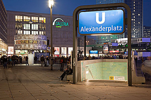 入口,地铁站,柏林,德国,欧洲