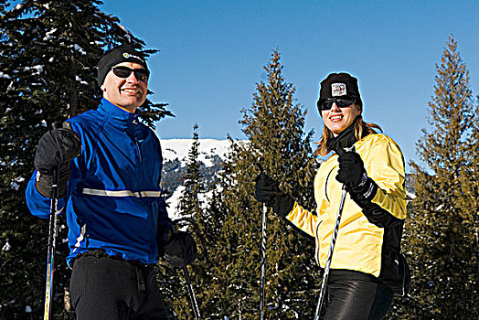 职业,伴侣,越野滑雪,太阳,顶峰,胜地,不列颠哥伦比亚省,加拿大
