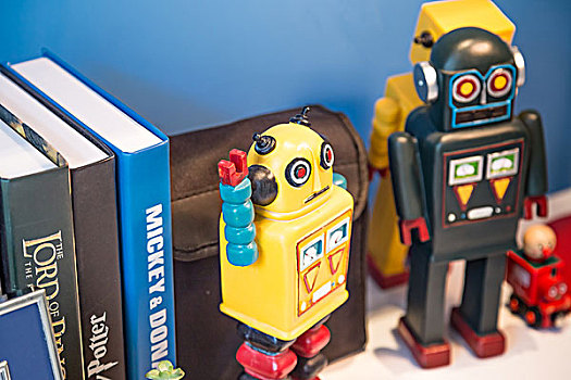 玩具,机器人,儿童,书桌